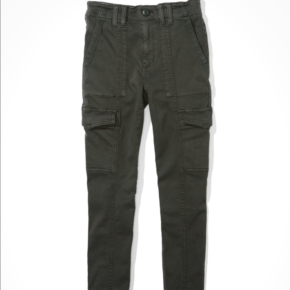 Dark grey cargo high rise jegging skinny jeans